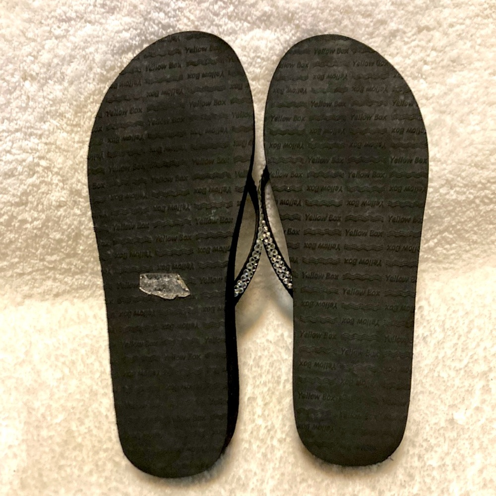 Yellow Box Rhinestone Flip Flops - Picture 6 of 7